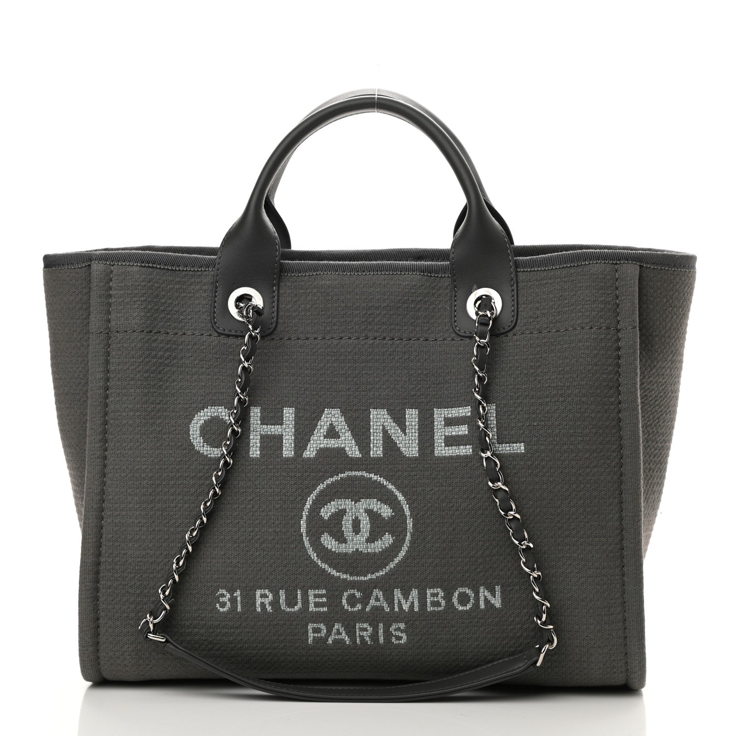 Chanel Mixed Fibers Small Deauville Tote Grey 3 of 12