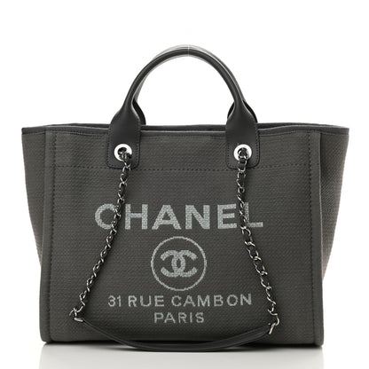 Chanel Mixed Fibers Small Deauville Tote Grey 3 of 12