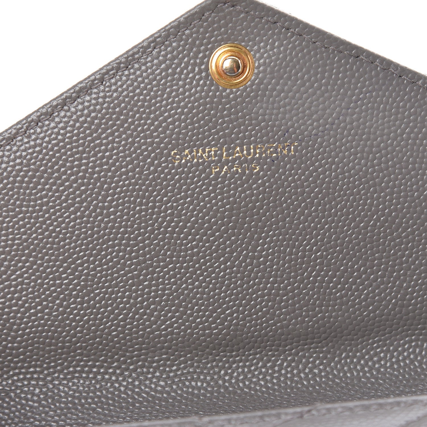 Saint Laurent Grain De Poudre Matelasse Chevron Monogram Flap Wallet Fog 6 of 11