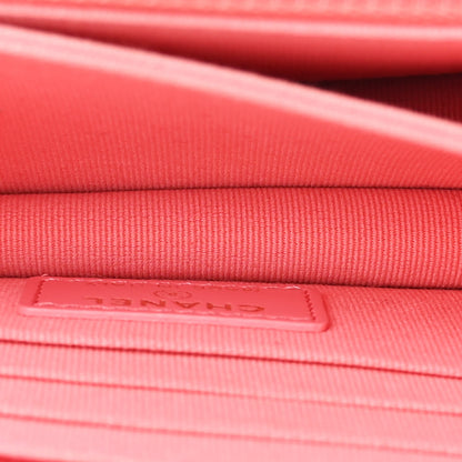 Chanel Lambskin Enamel Quilted Pending CC Clutch With Chain Pink 6 of 13