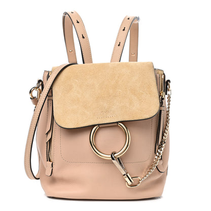 Chloe Suede Calfskin Medium Faye Backpack Cement Pink 1 of 4