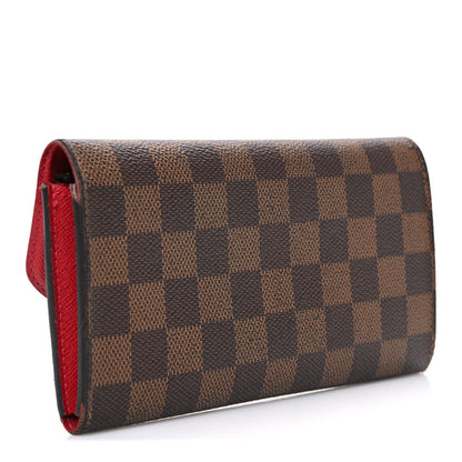 Louis Vuitton Damier Ebene Emilie Wallet Red 3 of 7