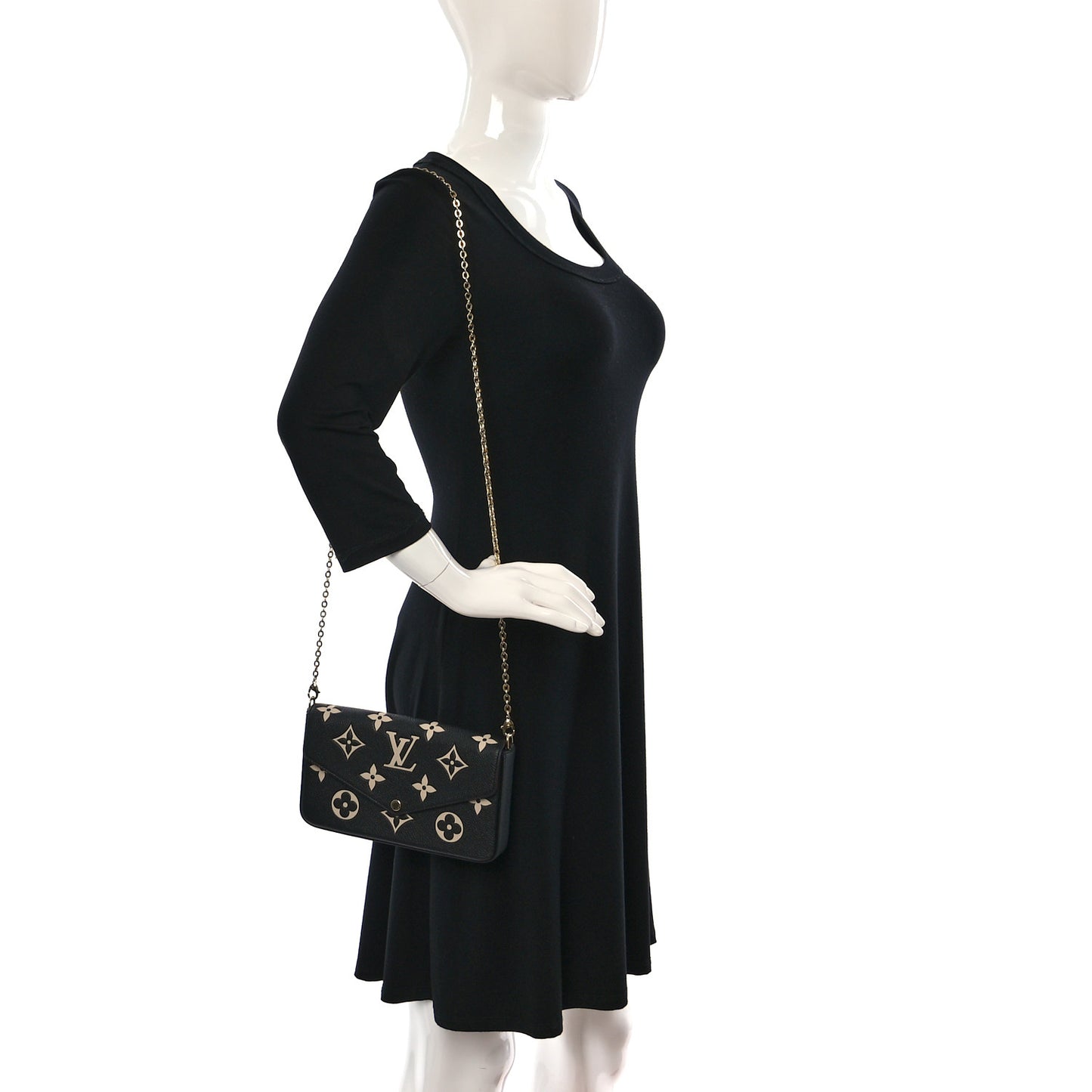 Empreinte Monogram Giant Felicie Pochette Black Beige