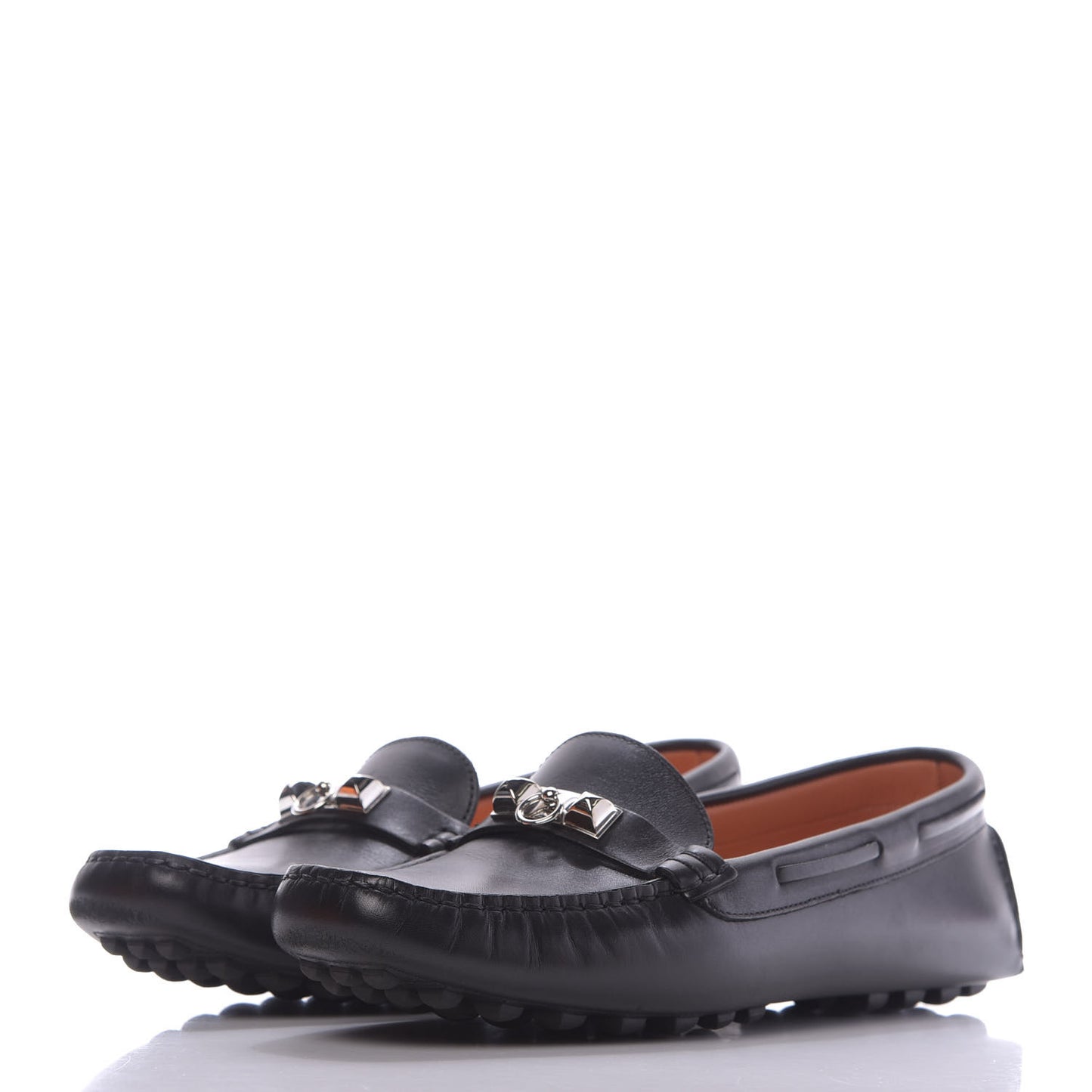 Calfskin Irving Driving Moccasin Loafers 37 Black