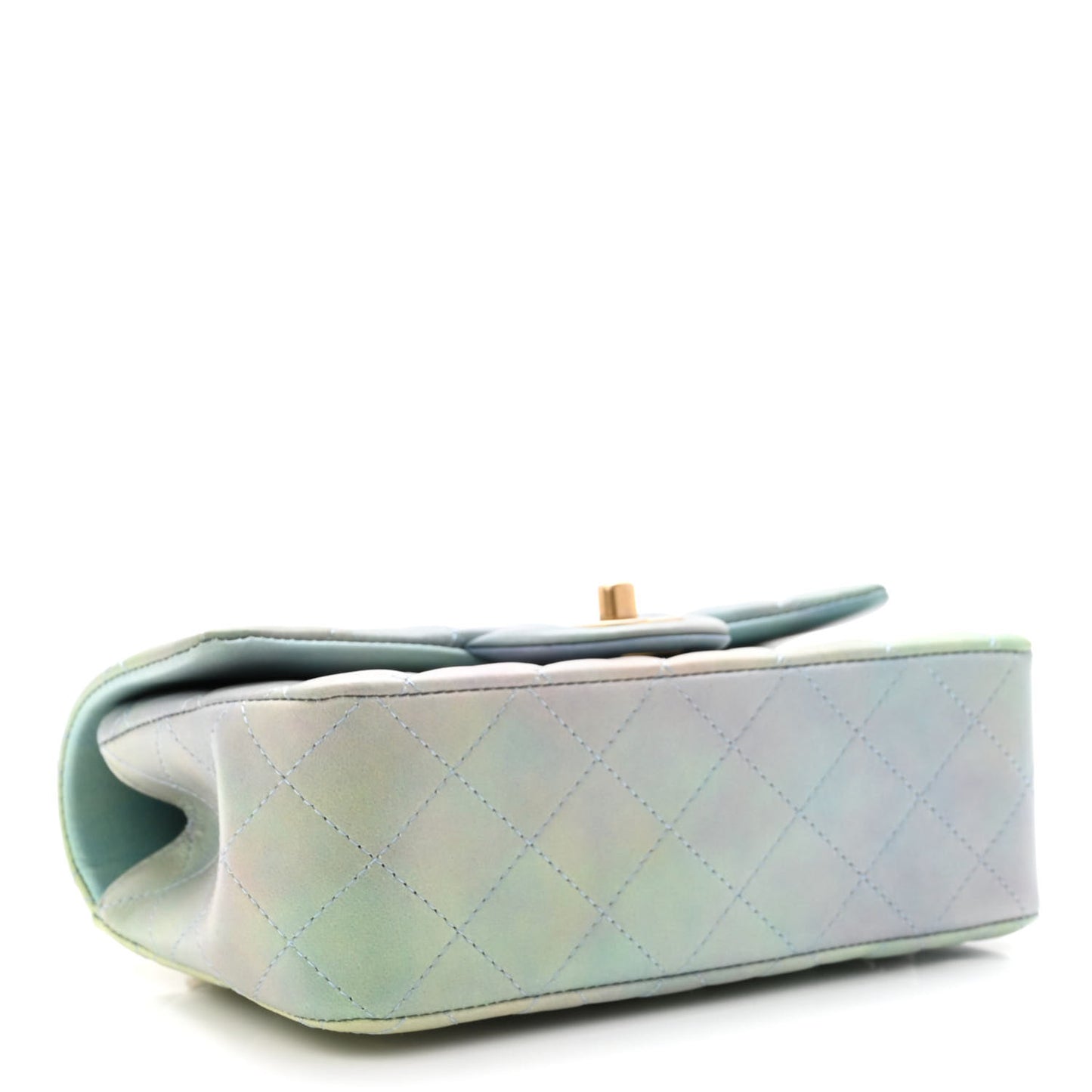 Lambskin Quilted Ombre Mini Top Handle Rectangular Flap Blue Green