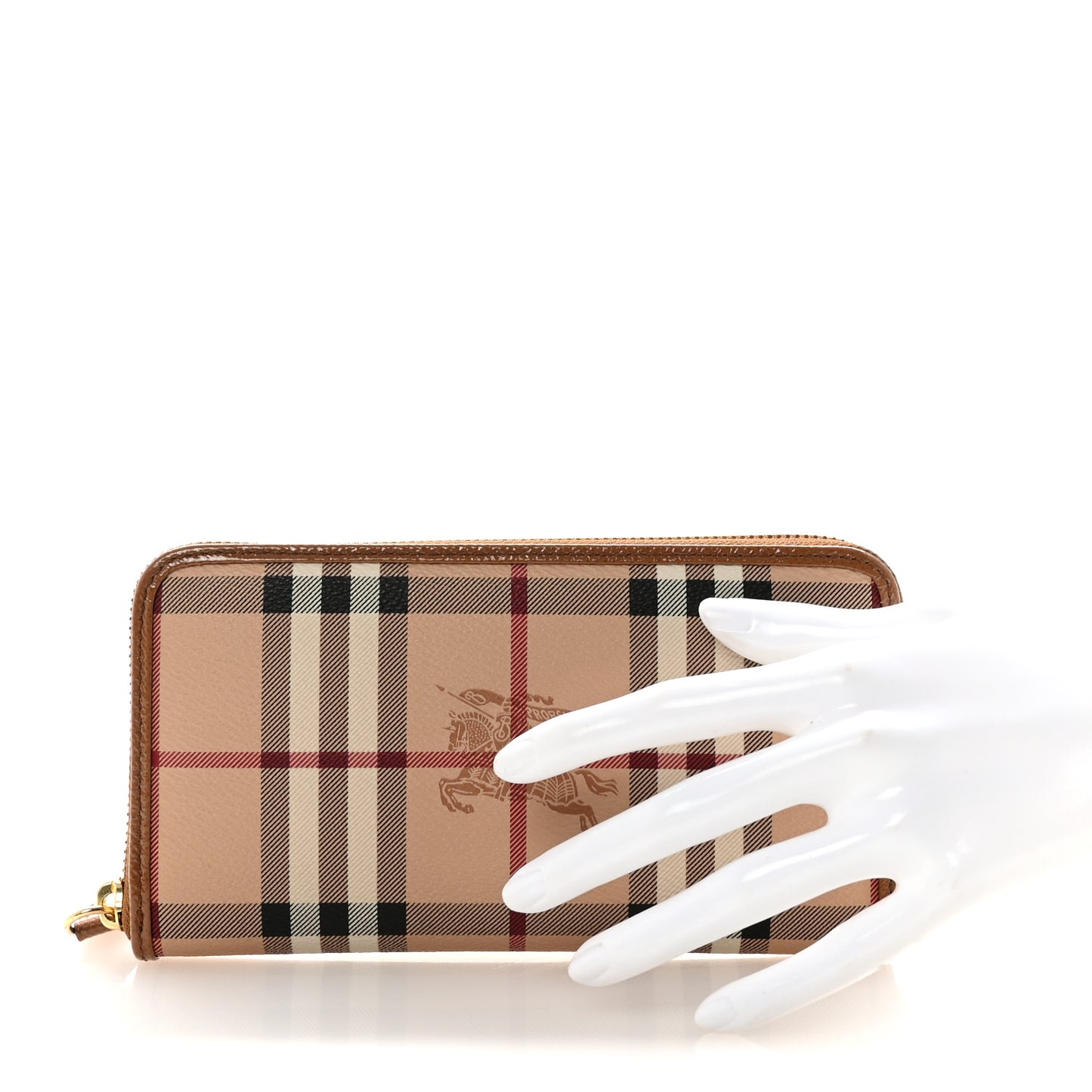 Haymarket Check Large Ziggy Zip Around Wallet Beige