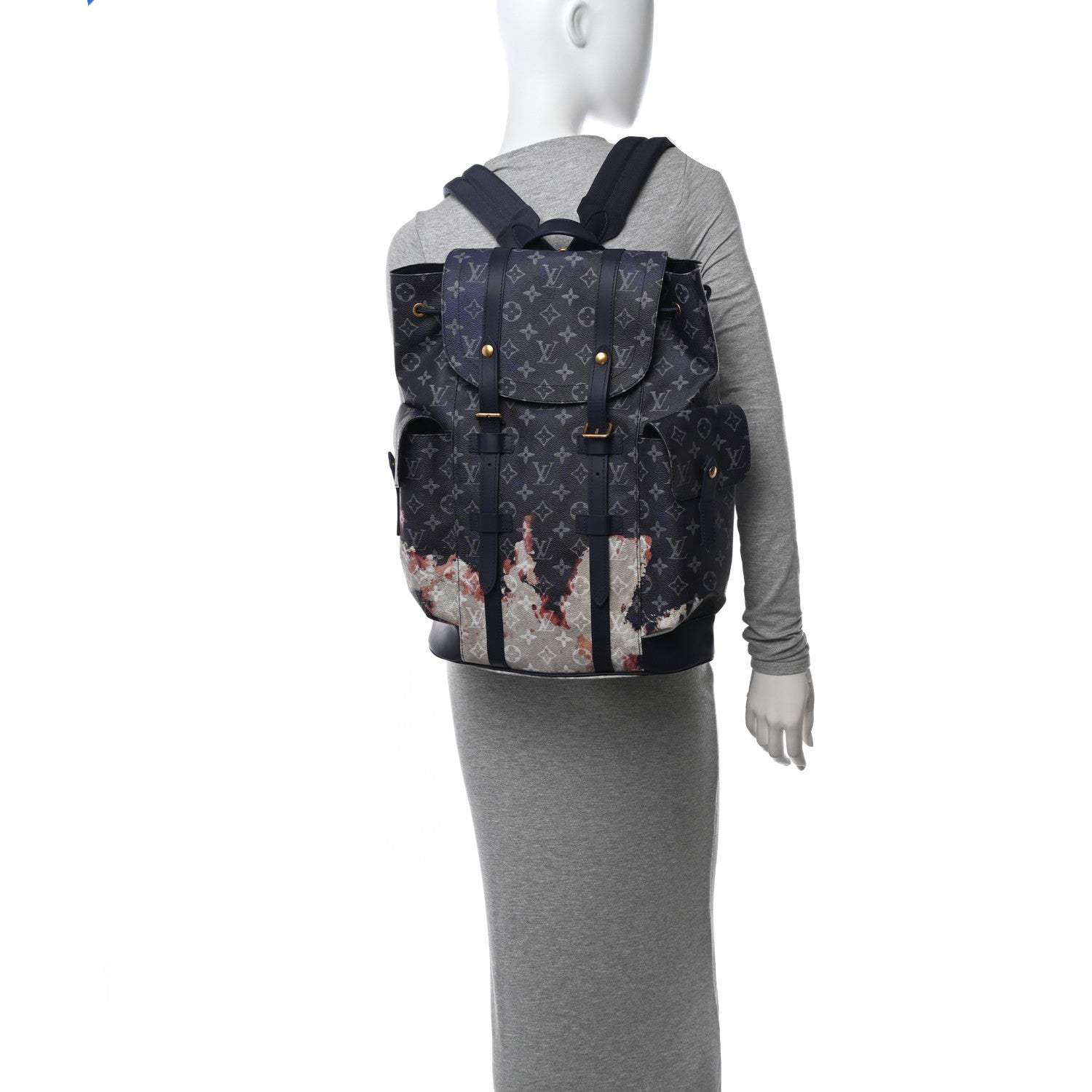 Louis Vuitton Monogram Bleach Christopher MM Ink Blue 2 of 10