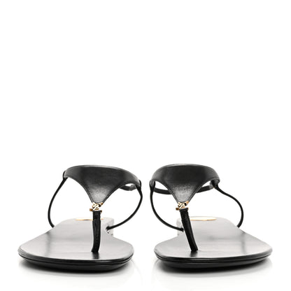 Saint Laurent Smooth Calfskin Cassandra Monogram Sandals 40 Black 3 of 9
