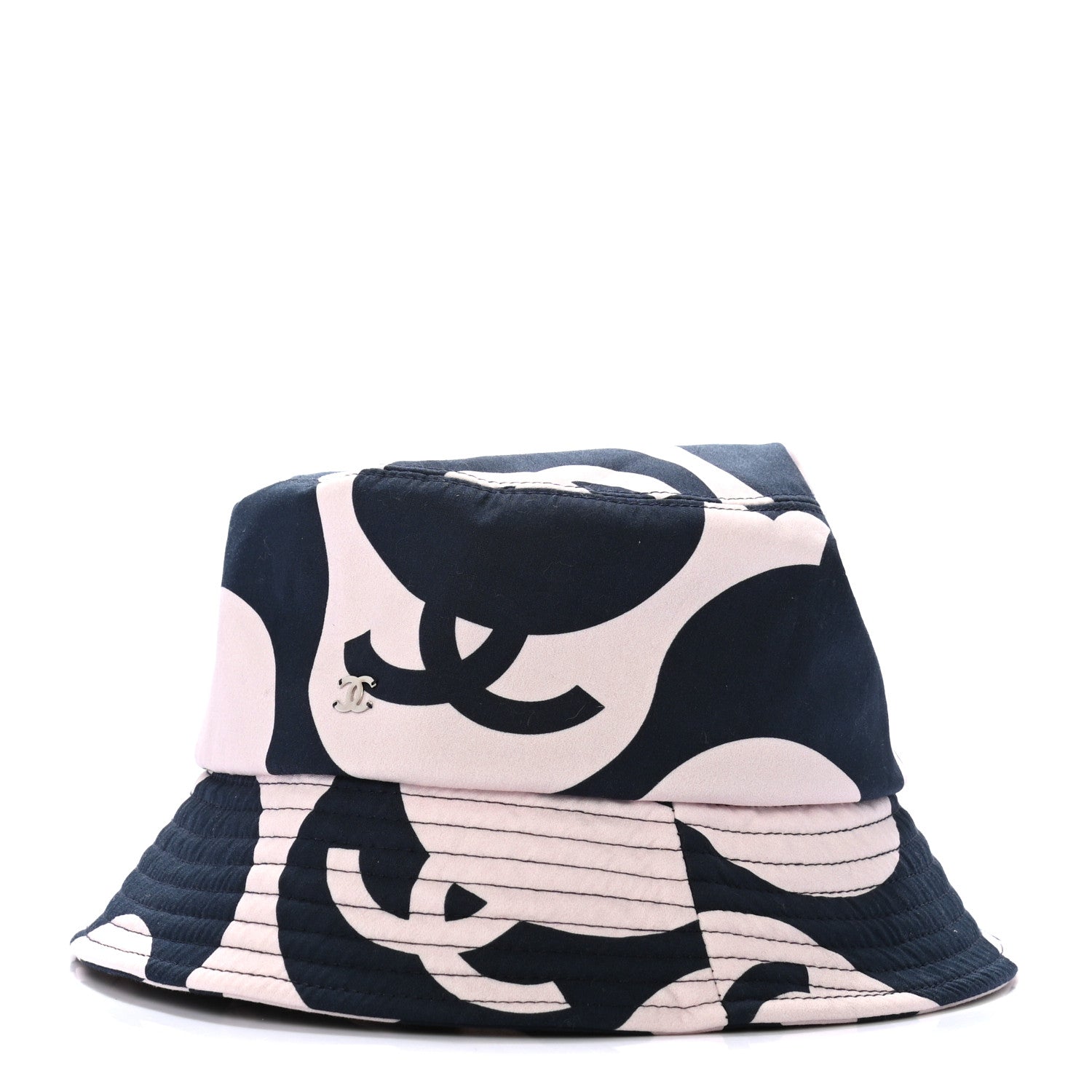 Chanel Cotton CC Bucket Hat S Navy Ivory 1 of 5