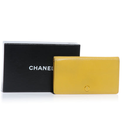 Chanel Leather Yen Wallet Yellow 5 of 9