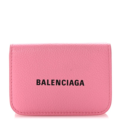 Balenciaga Calfskin Logo Everyday Mini Wallet Pink 1 of 7