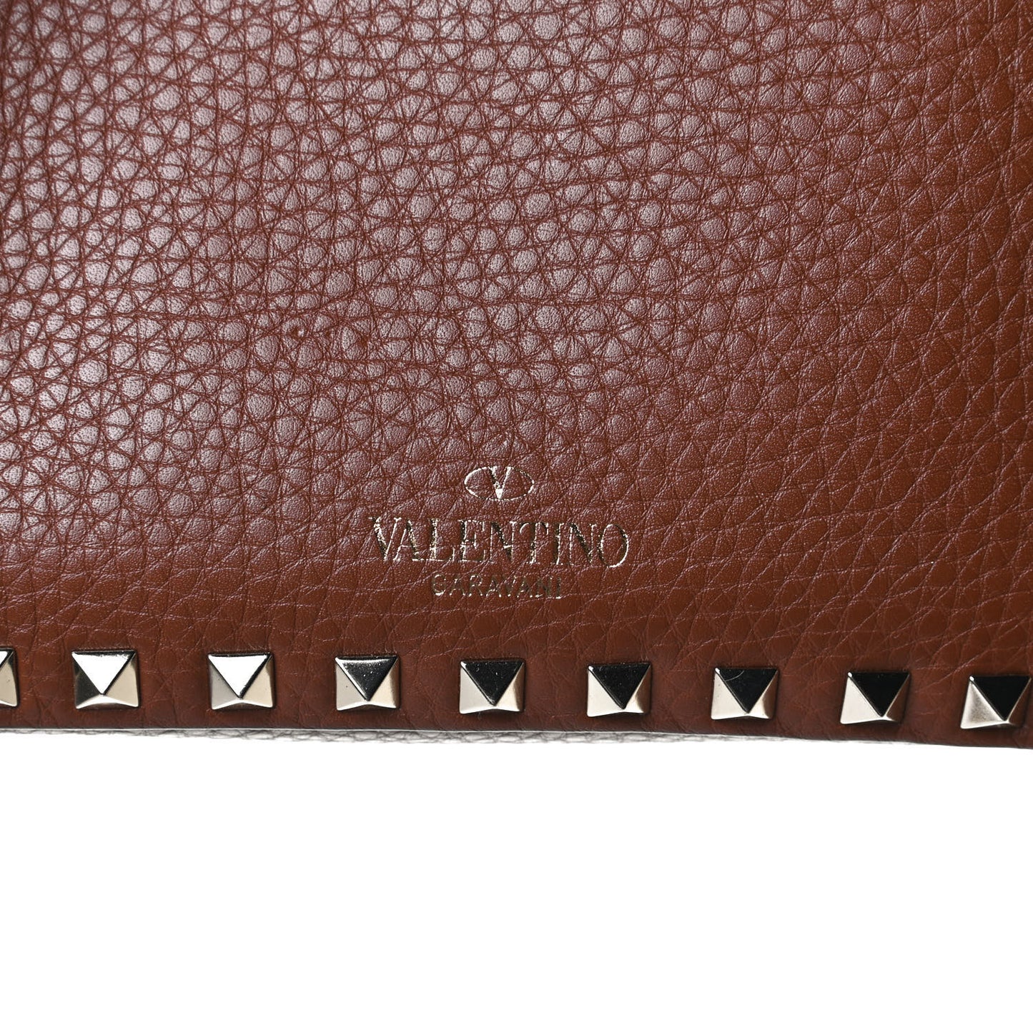 Pebbled Calfskin Rockstud Camera Crossbody Bag Tan