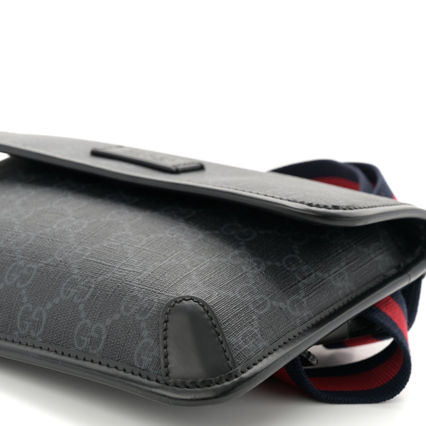 GG Supreme Monogram Web Slim Belt Bag Black Grey