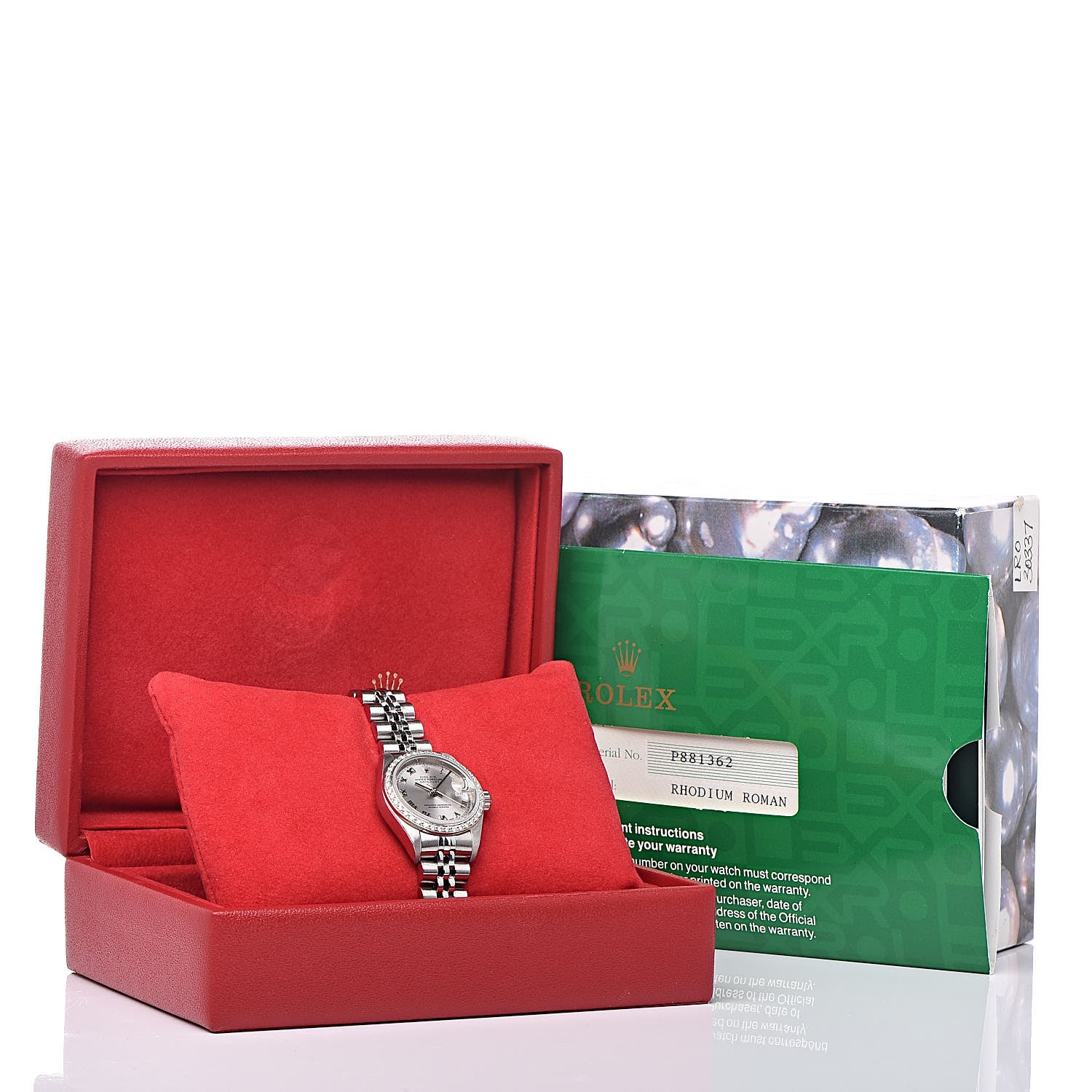 Rolex Stainless Steel 18K White Gold Diamond 26mm Oyster Perpetual Datejust Watch Silver Roman 79174 7 of 7