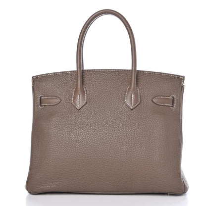 Hermes Taurillon Clemence Birkin 30 Etoupe 4 of 32