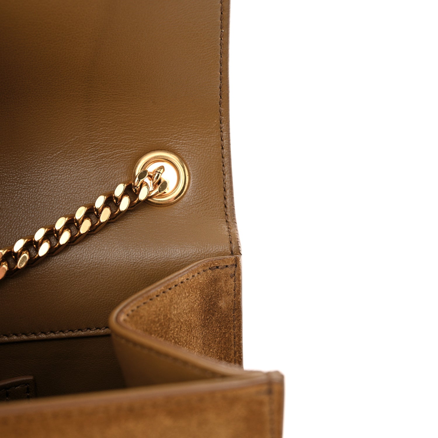 Saint Laurent Suede Medium Classic Monogram Kate Tassel Satchel Light Ochre 13 of 14