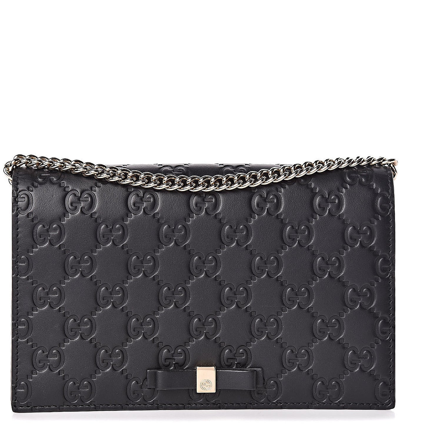 Guccissima Signature Bowy Chain Wallet Black