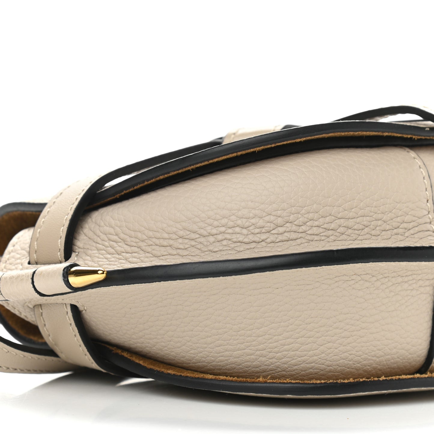 Pebble Grain Calfskin Mini Gate Dual Bag Light Oat