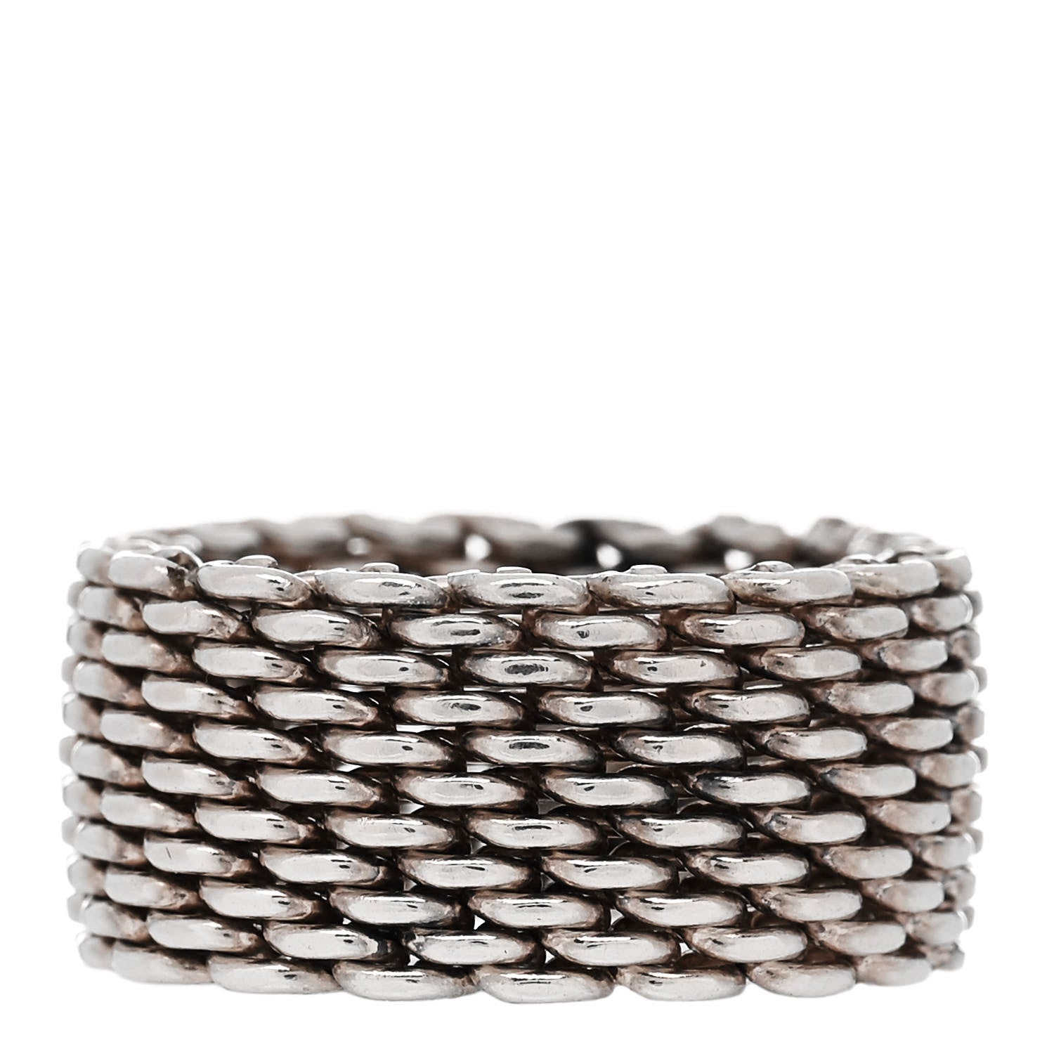 Tiffany Sterling Silver Somerset Mesh Ring 53 6.25 1 of 4