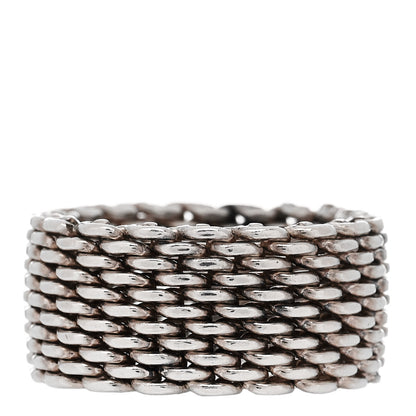 Tiffany Sterling Silver Somerset Mesh Ring 53 6.25 1 of 4