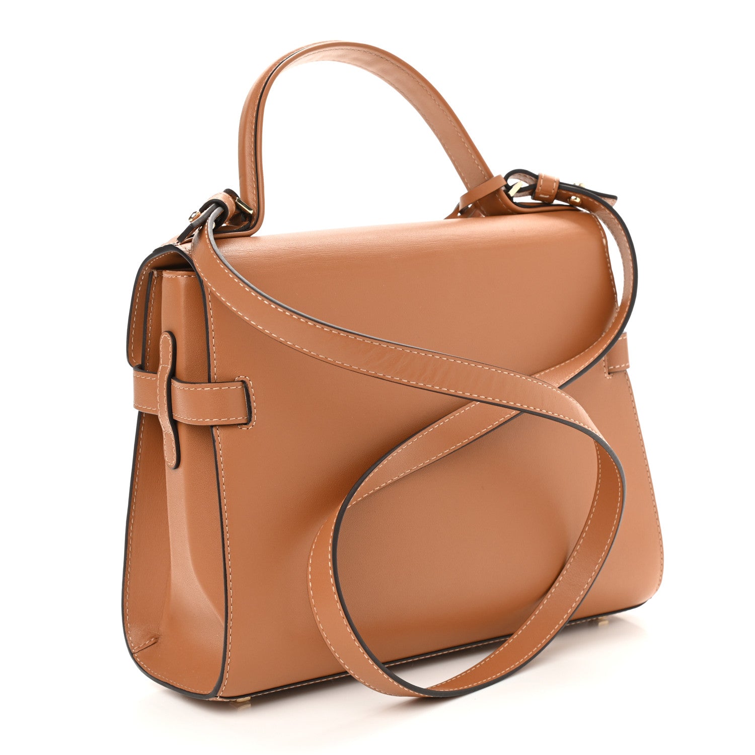 Delvaux Calfskin MM Tempete Satchel Camel 3 of 11
