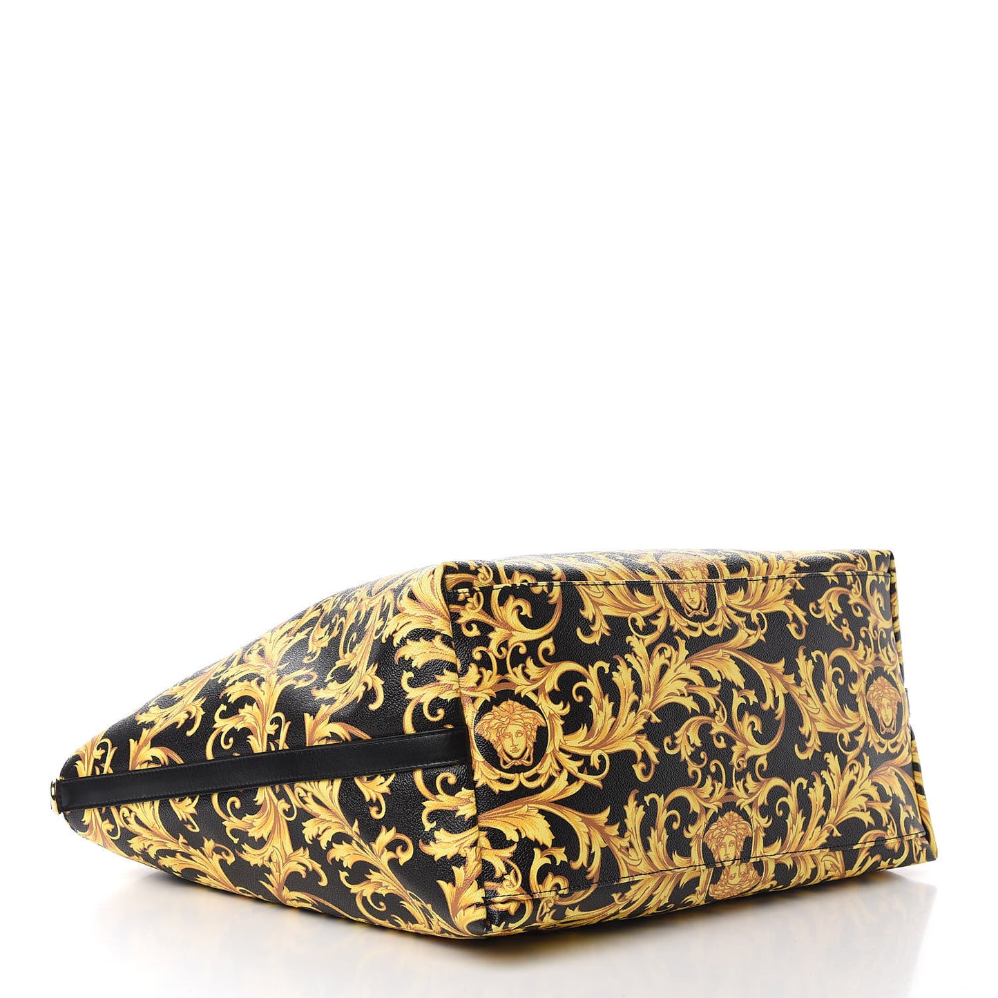 PVC Barocco Printed Tote Black Gold