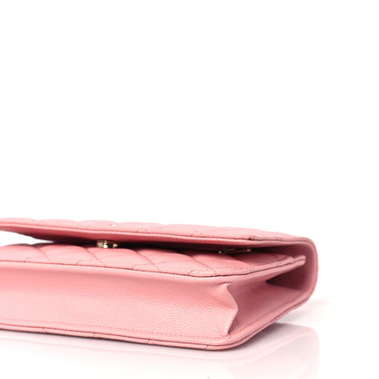 Chanel Caviar Quilted Wallet on Chain WOC Light Pink 10 of 10