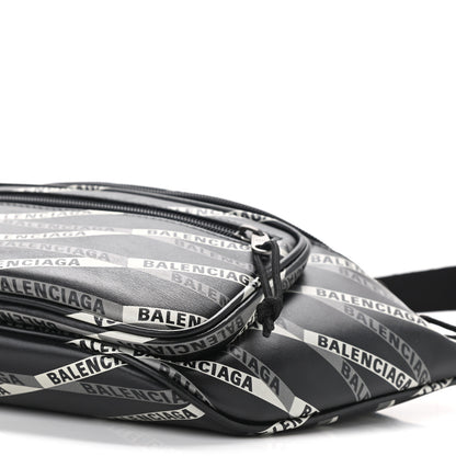 Balenciaga Smooth Calfskin Losange Monogram Explorer Belt Bag Black Grey 9 of 10