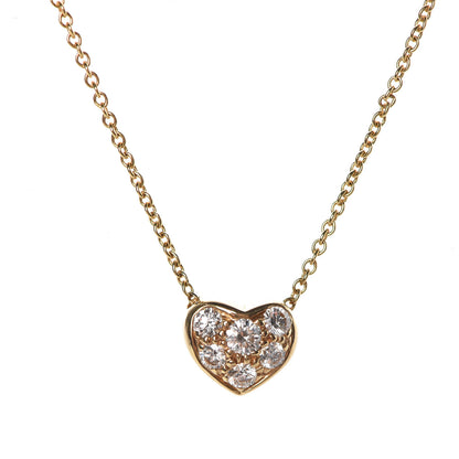 Tiffany 18K Yellow Gold Diamond Heart Pendant Necklace 4 of 6