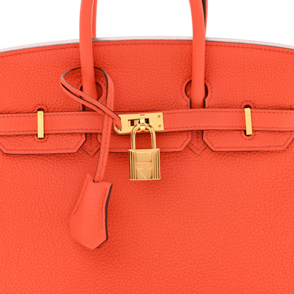 Hermes Togo Birkin 25 Orange Poppy 8 of 13