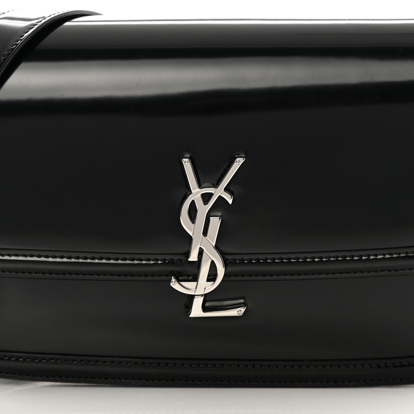 Glazed Calfskin Monogram Medium Solferino Satchel Black