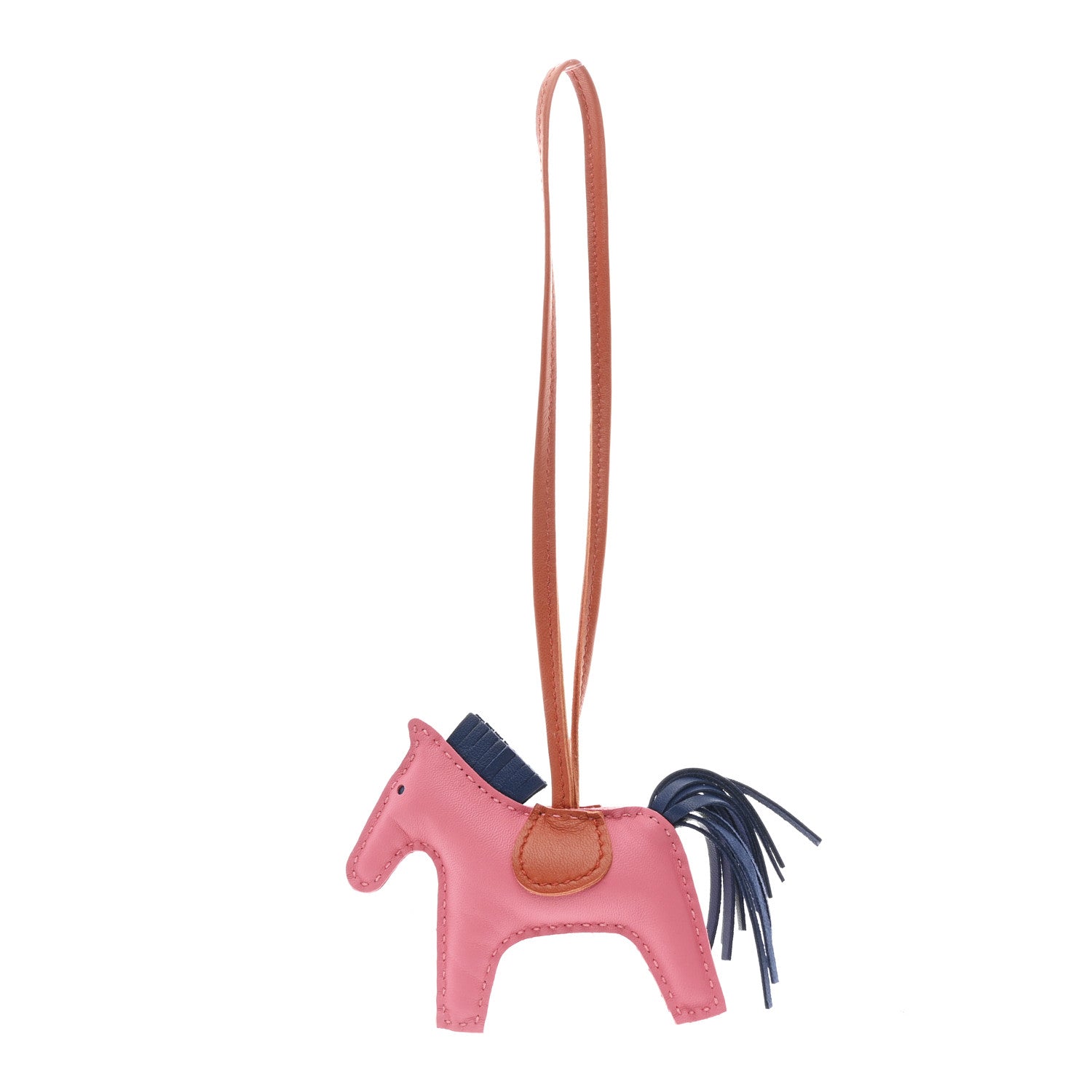 Hermes Milo Lambskin Grigri Rodeo Bag Charm PM Rose Azalee Cornaline Bleu De Malte 1 of 4