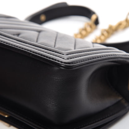 Chanel Lambskin Chevron Quilted Small Boy Flap Black 13 of 14