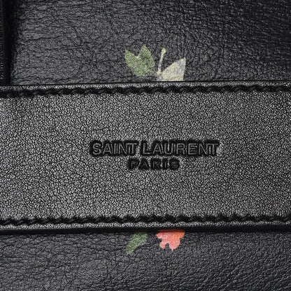 Saint Laurent Calfskin Prairie Flower Printed Festival Backpack Black Multicolor 9 of 13