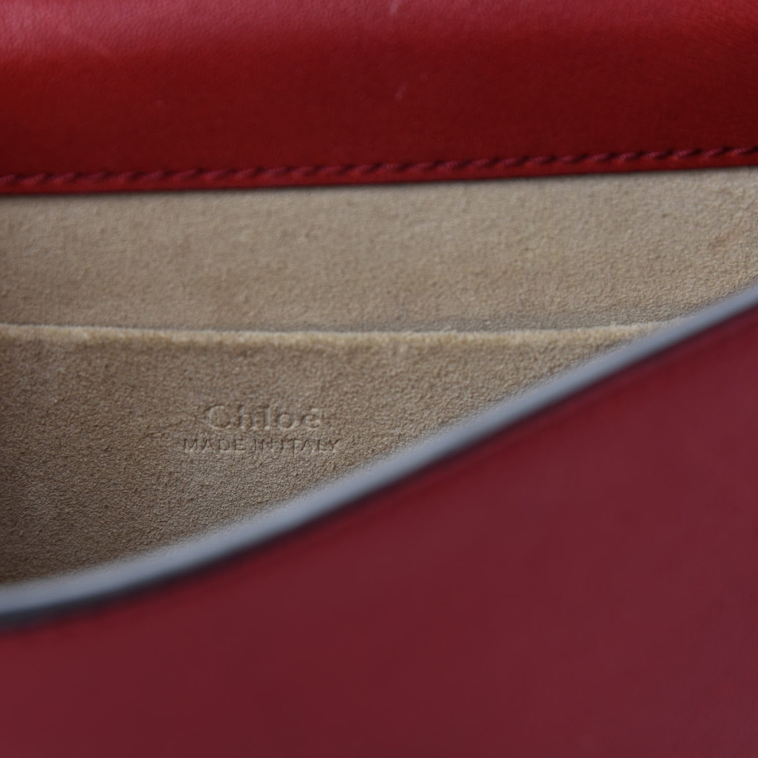 Chloe Calfskin Suede Small Nile Bracelet Bag Intense Red 10 of 12