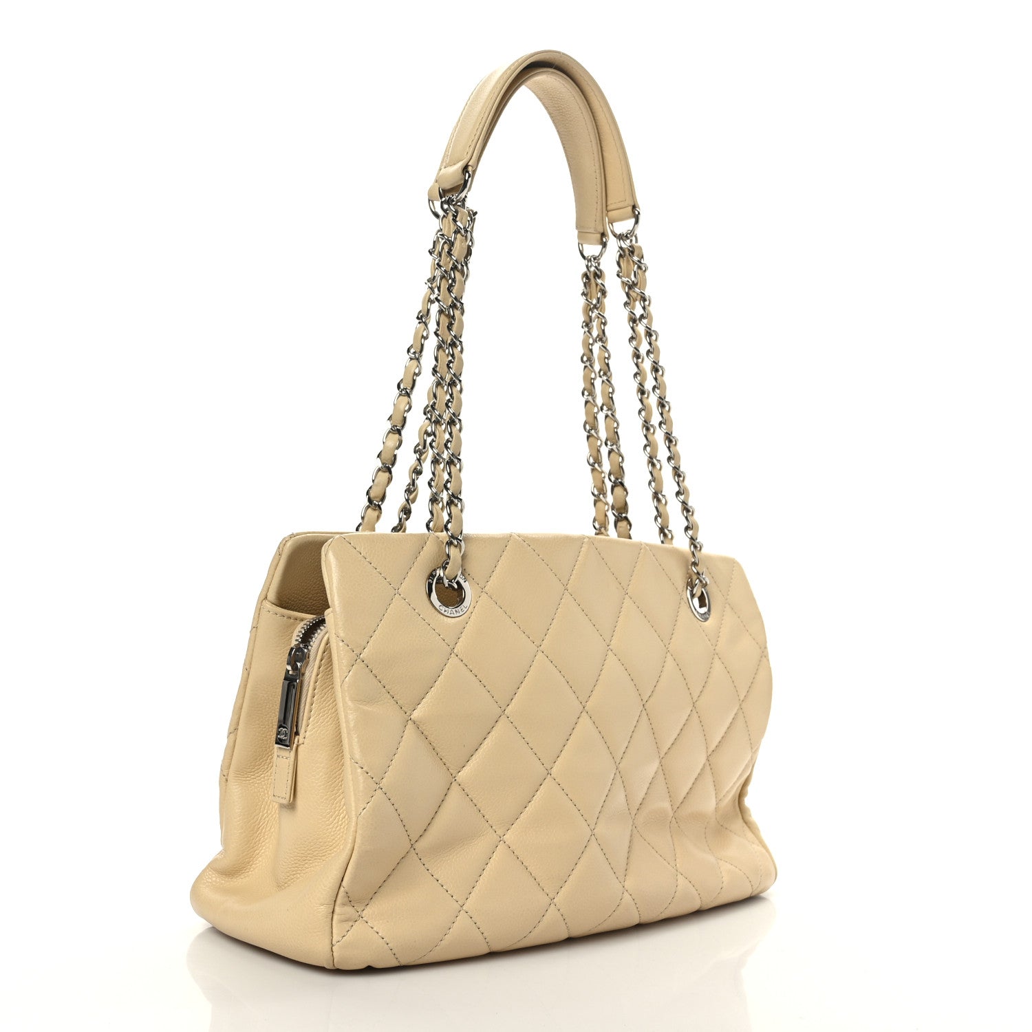 Chanel Caviar Quilted Timeless CC Shopping Tote Beige 3 of 10