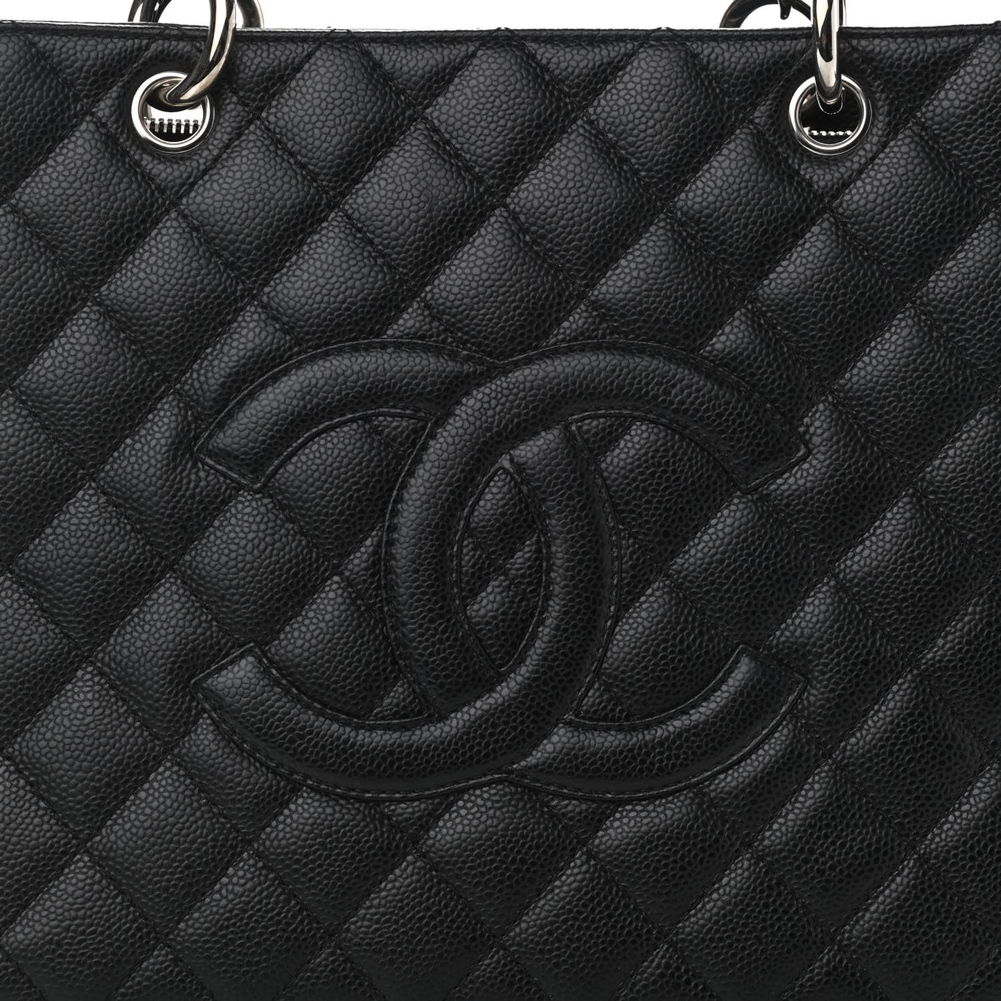 Caviar Quilted Grand Shopping Tote GST Black