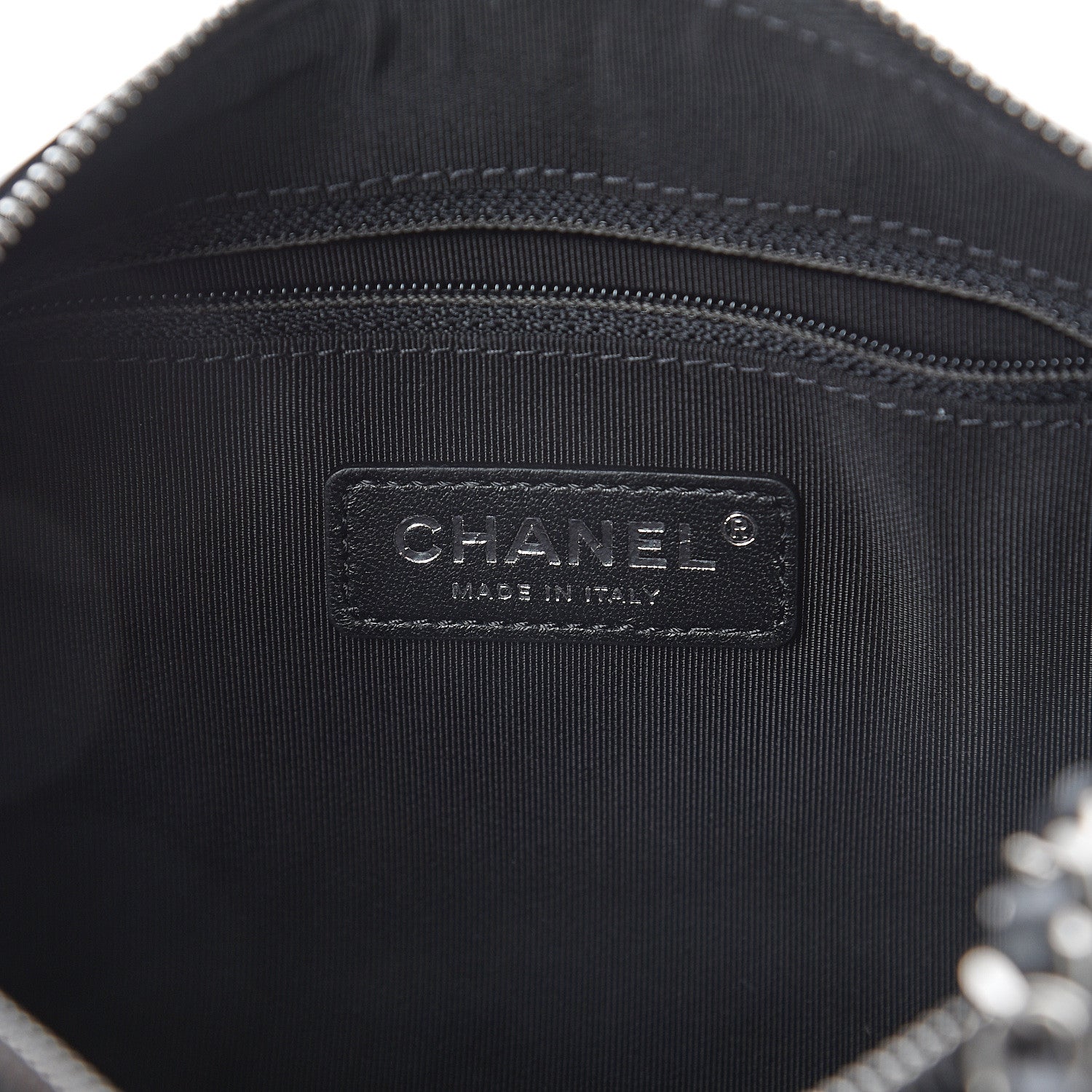 Chanel Calfskin Chain Signature Bowling Bag Black 5 of 9