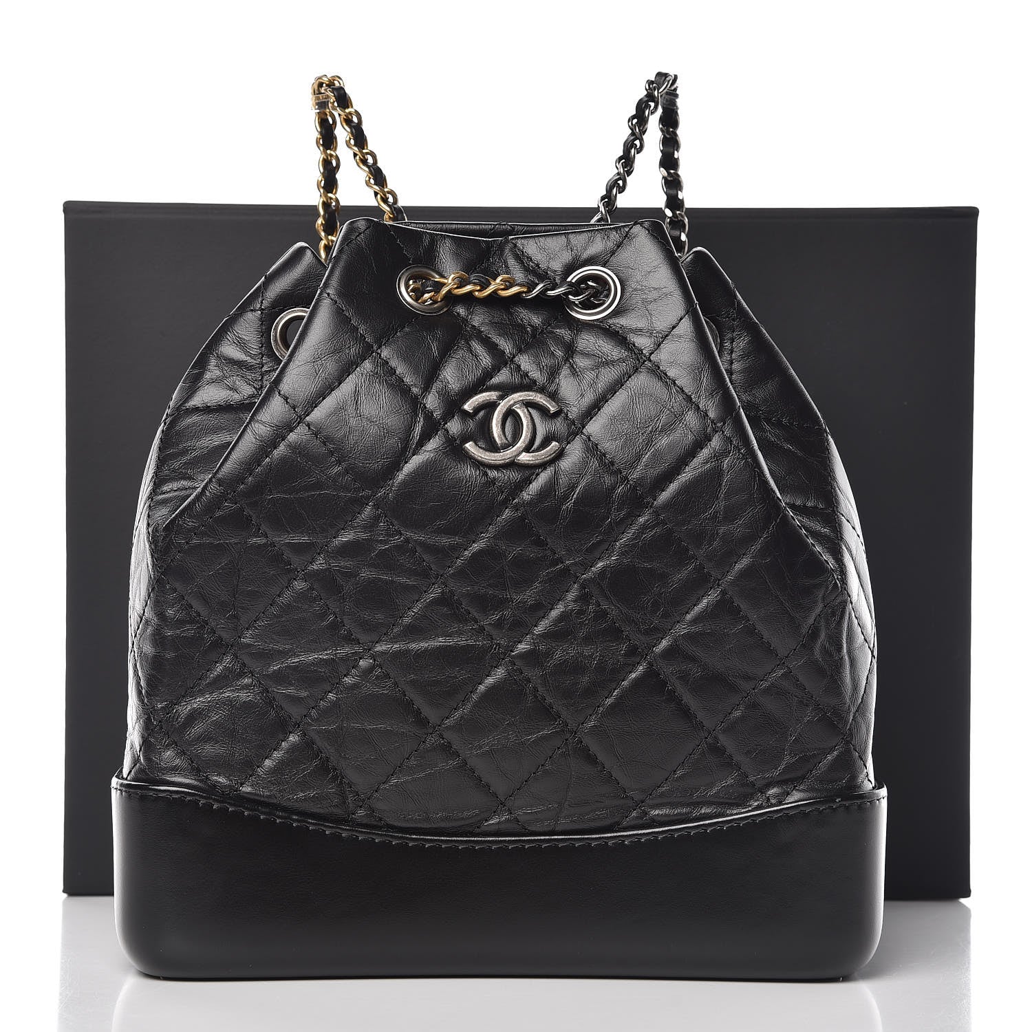 Chanel Aged Calfskin Quilted Small Gabrielle Backpack Black 14 of 14