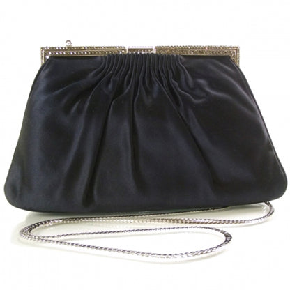 Judith Leiber Satin Evening Bag Navy 1 of 10