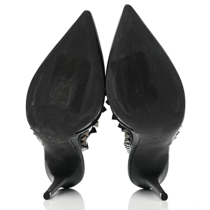 Valentino Garavani Calfskin Nappa Rockstud Ankle Strap 100mm Pumps 37.5 Black 5 of 9