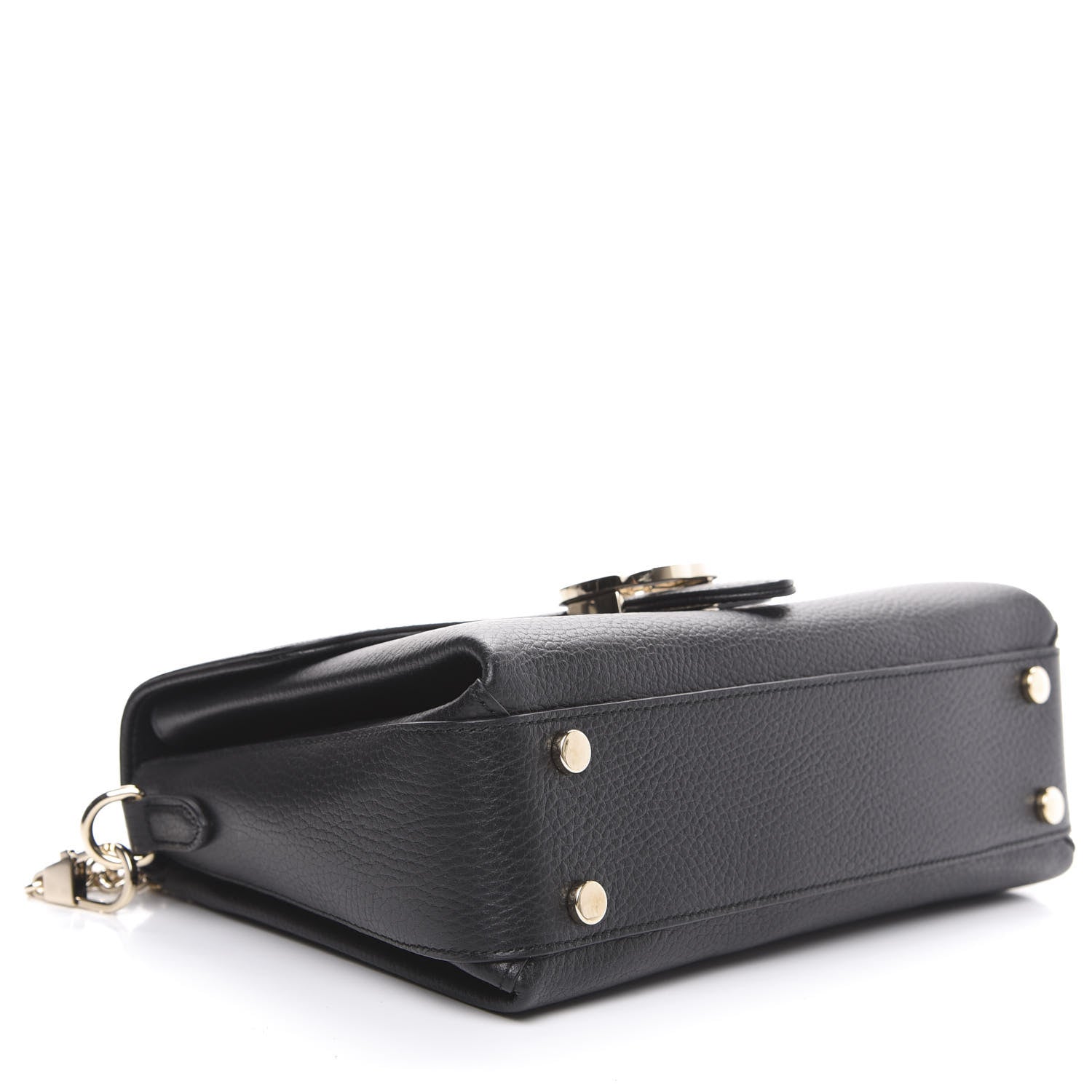 Gucci Dollar Calfskin Interlocking G Top Handle Shoulder Bag Black 3 of 8