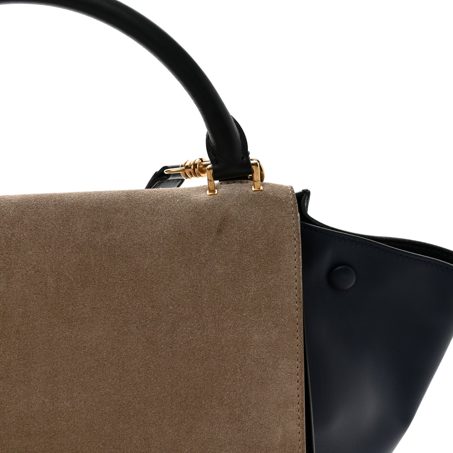 Calfskin Suede Medium Tri-Color Trapeze Grey