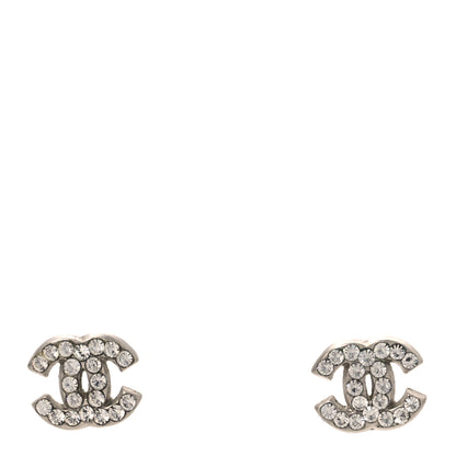Chanel Crystal Mini Timeless CC Earrings Silver 1 of 5
