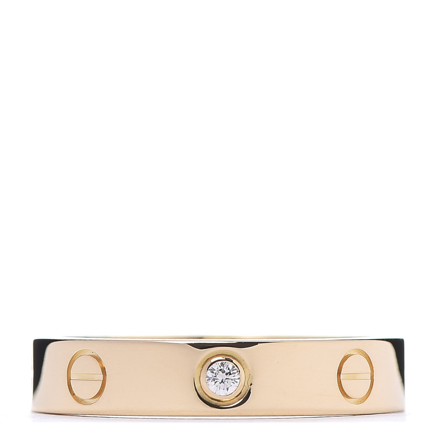 18K Yellow Gold Diamond 4mm LOVE Wedding Band Ring 54 6.75