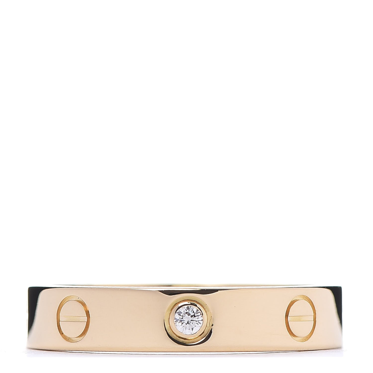Cartier 18K Yellow Gold Diamond 4mm LOVE Wedding Band Ring 54 6.75 1 of 4