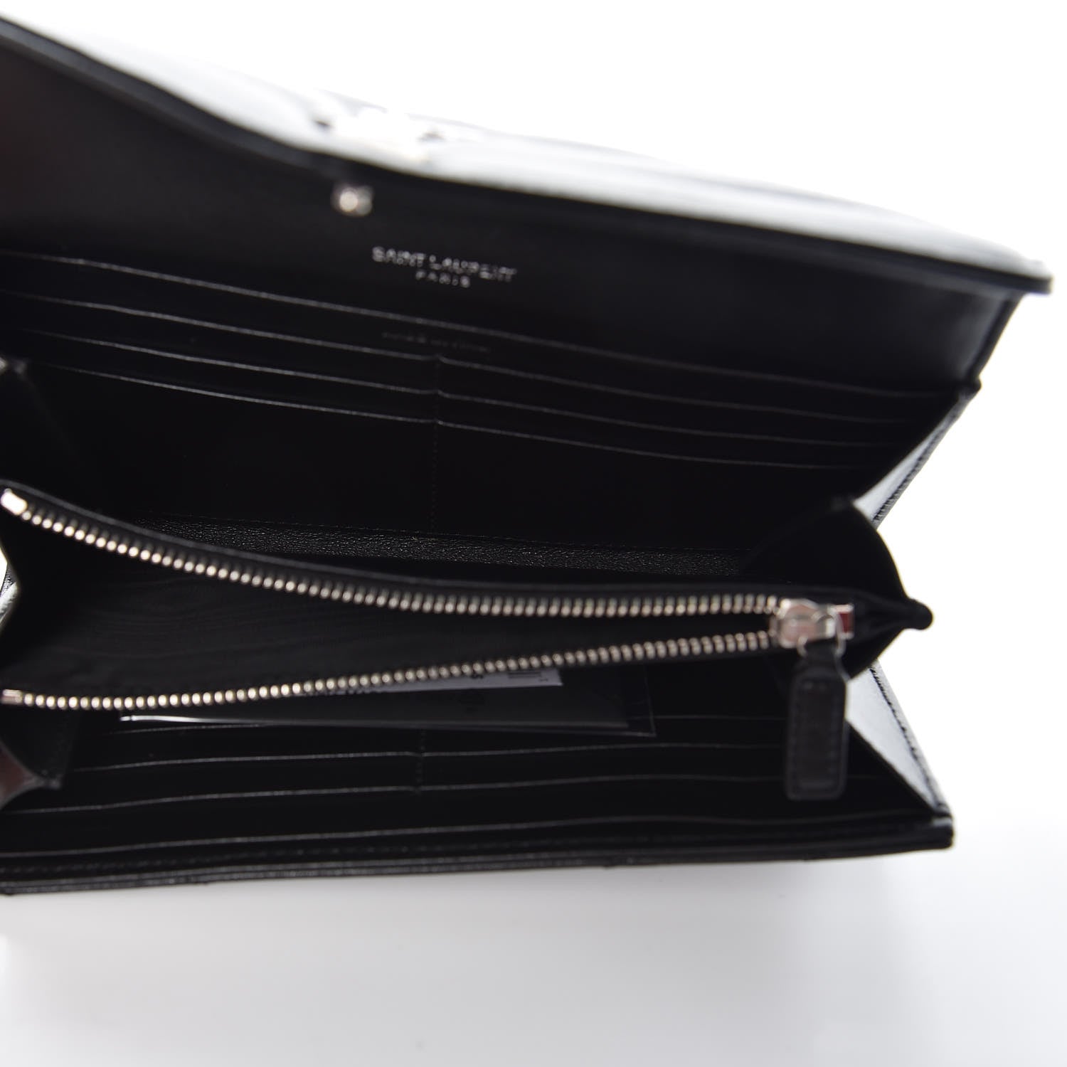 Saint Laurent Lambskin Y Quilted Monogram Large Loulou Flap Wallet Black 5 of 8