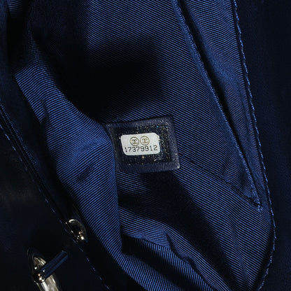 Chanel Lambskin Surpique Chevron Small Tote Dark Blue 15 of 15