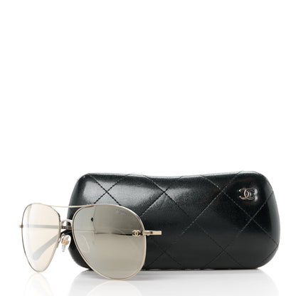 Chanel Aviator CC Sunglasses 4189-T-Q Gold 8 of 8