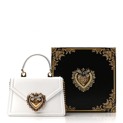 Dolce & Gabbana Smooth Calfskin Small Devotion Envelope Top Handle Bag White 10 of 10